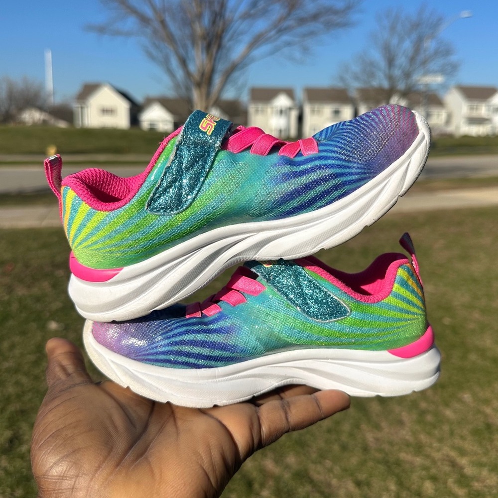 Skechers Kids Pepsters Colorbeam Sneakers Toddler Size 11 Pink Rainbow Multi - Picture 11 of 13